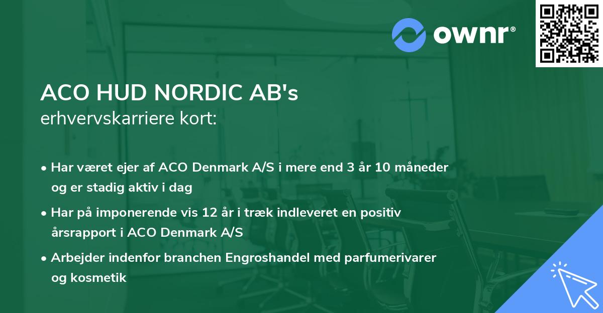 ACO HUD NORDIC AB's erhvervskarriere kort