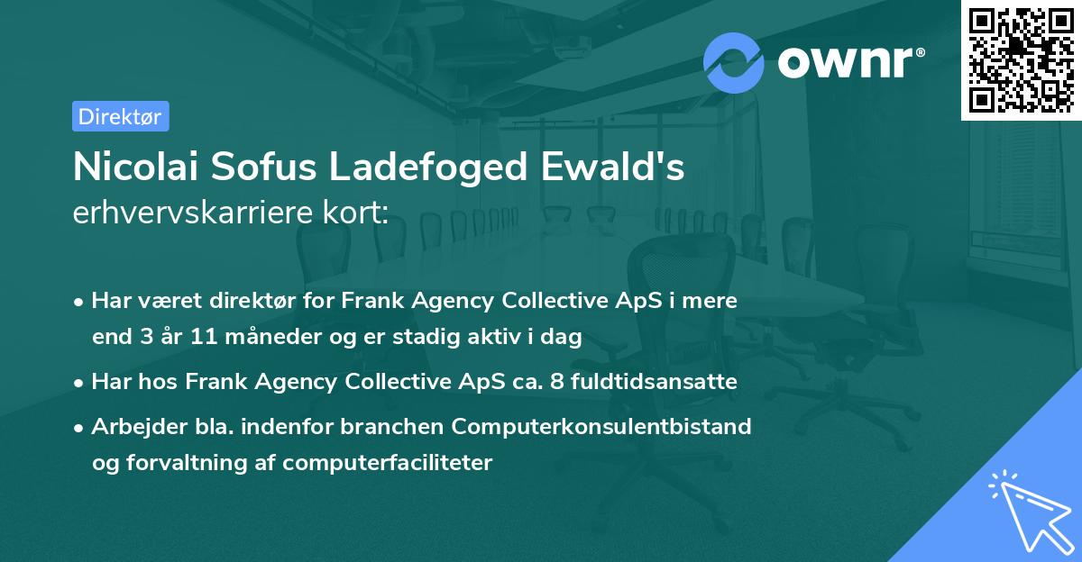 Nicolai Sofus Ladefoged Ewald's erhvervskarriere kort