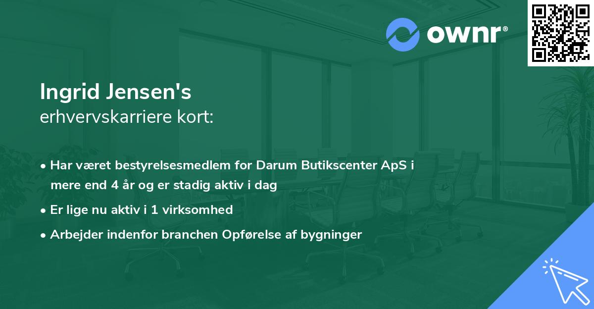 Ingrid Jensen's erhvervskarriere kort