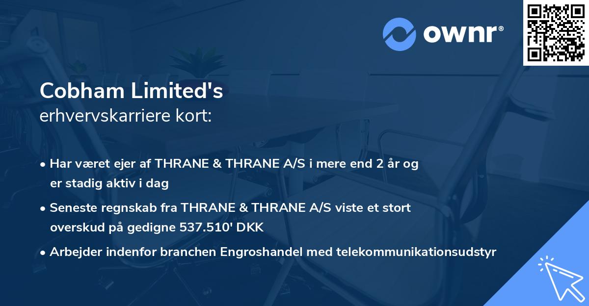 Cobham Limited's erhvervskarriere kort