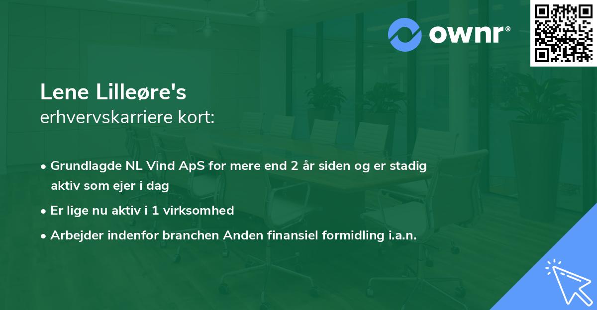 Lene Lilleøre's erhvervskarriere kort