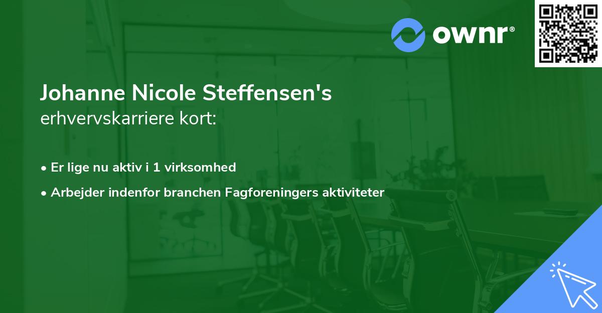 Johanne Nicole Steffensen's erhvervskarriere kort