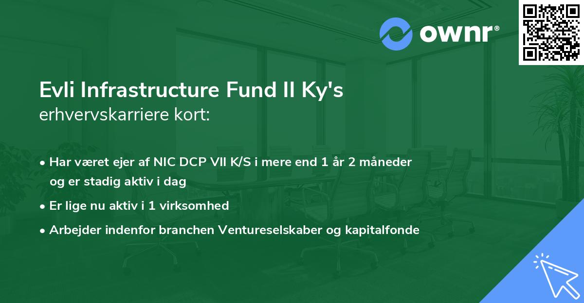 Evli Infrastructure Fund II Ky's erhvervskarriere kort