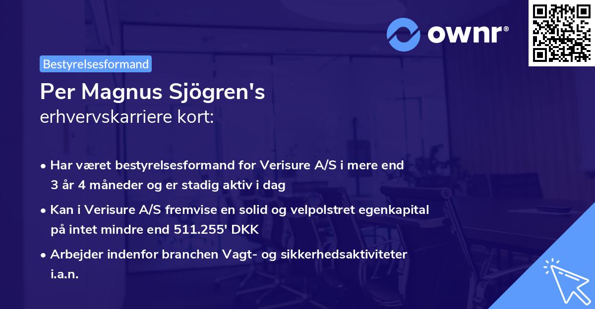 Per Magnus Sjögren's erhvervskarriere kort