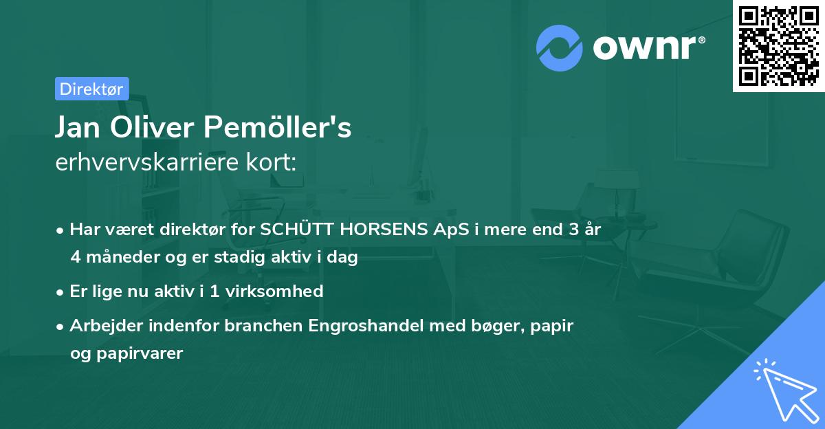 Jan Oliver Pemöller's erhvervskarriere kort