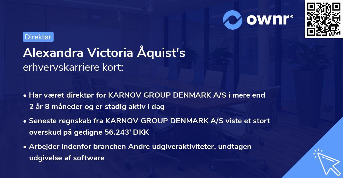 Alexandra Victoria Åquist's erhvervskarriere kort