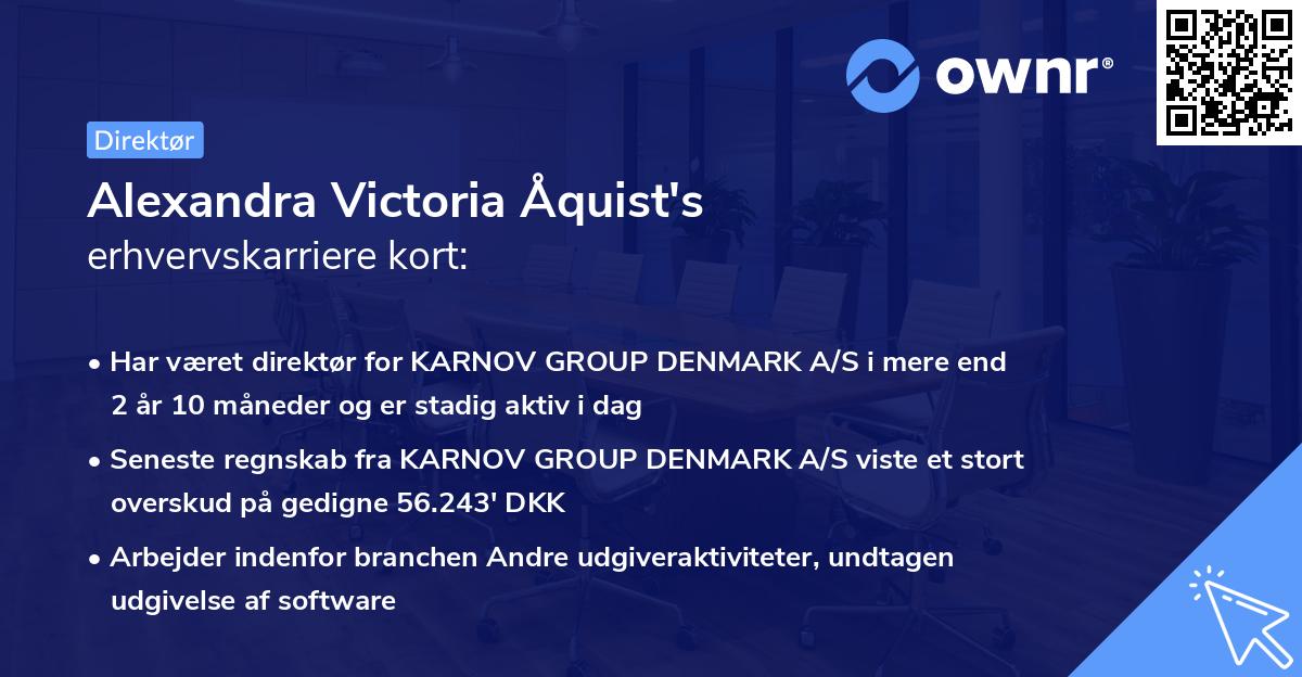 Alexandra Victoria Åquist's erhvervskarriere kort