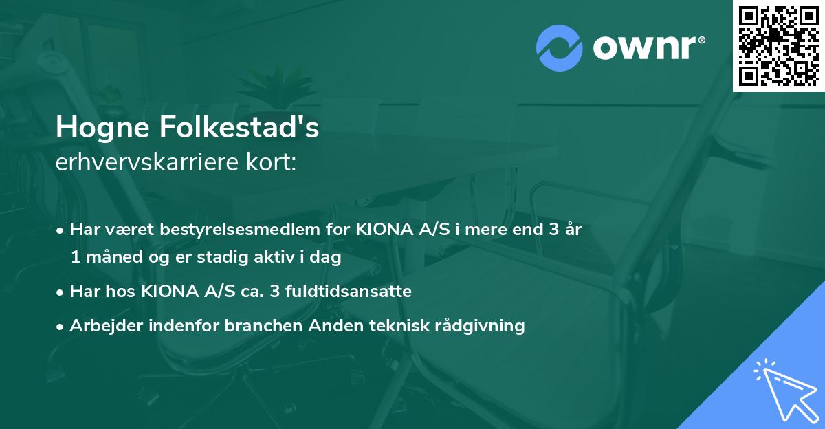 Hogne Folkestad's erhvervskarriere kort