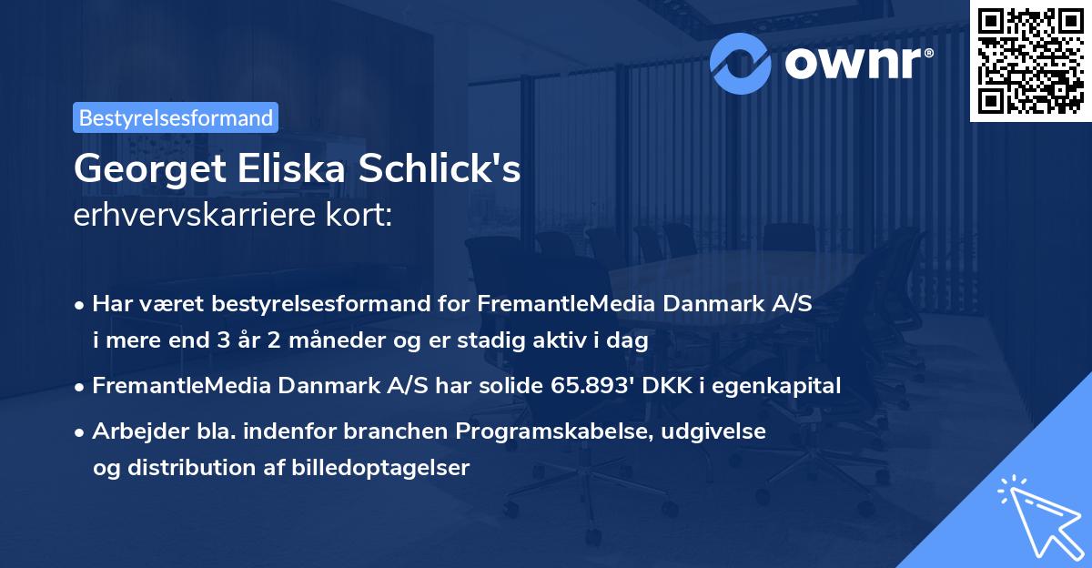 Georget Eliska Schlick's erhvervskarriere kort