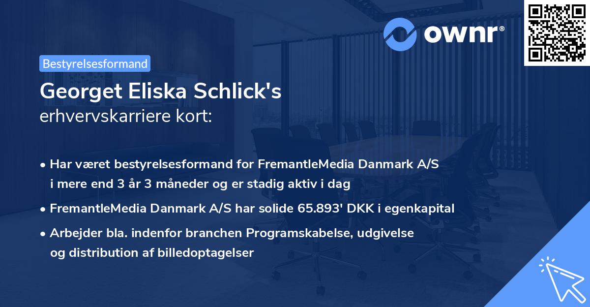 Georget Eliska Schlick's erhvervskarriere kort