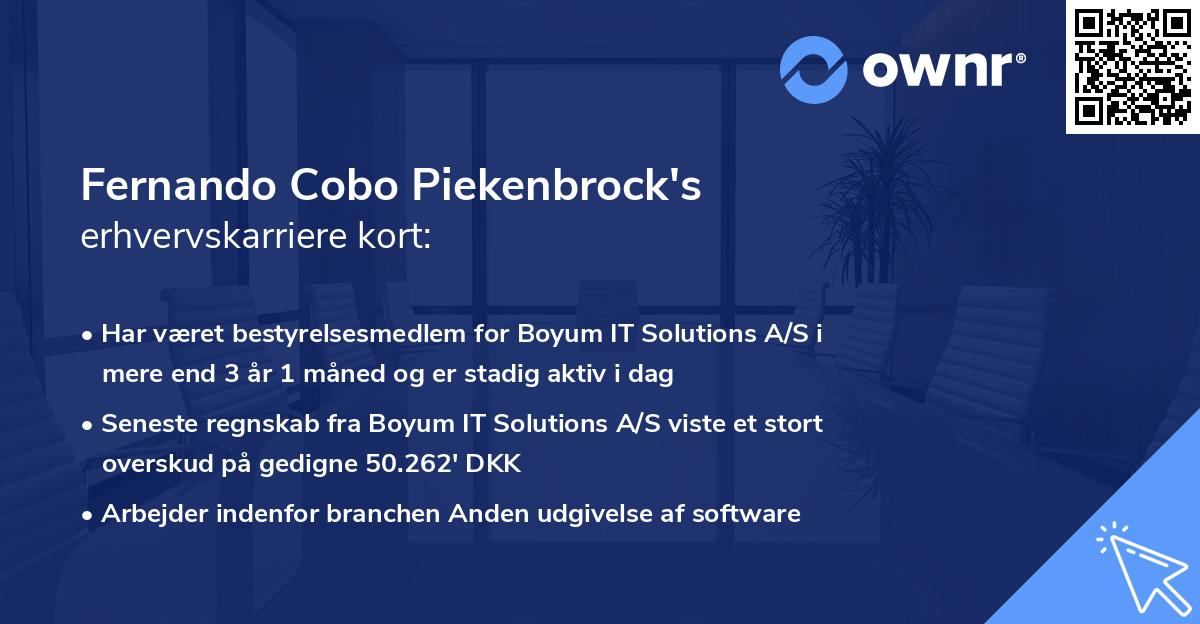 Fernando Cobo Piekenbrock's erhvervskarriere kort