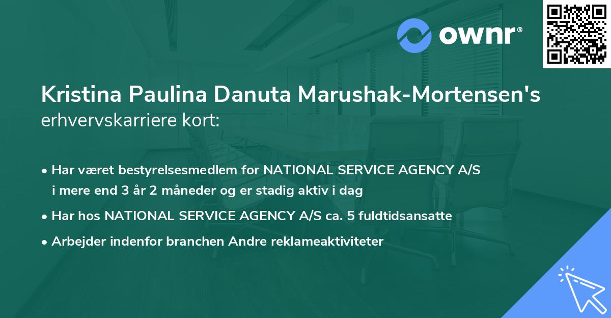 Kristina Paulina Danuta Marushak-Mortensen's erhvervskarriere kort