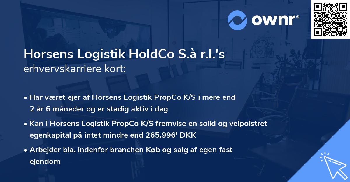 Horsens Logistik HoldCo S.à r.l.'s erhvervskarriere kort