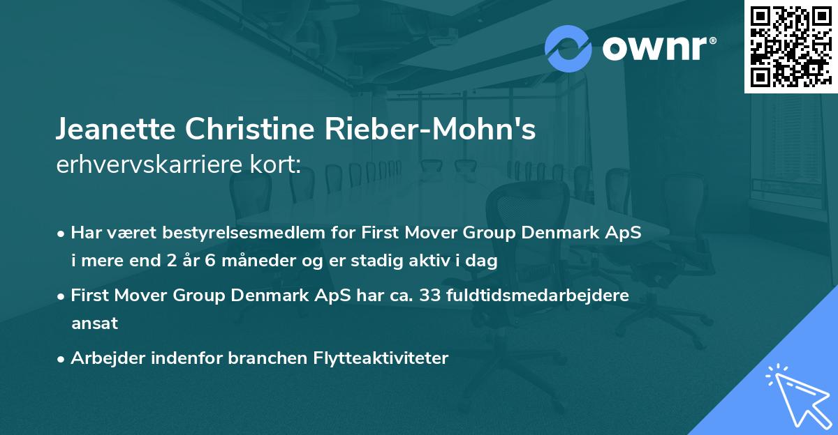 Jeanette Christine Rieber-Mohn's erhvervskarriere kort