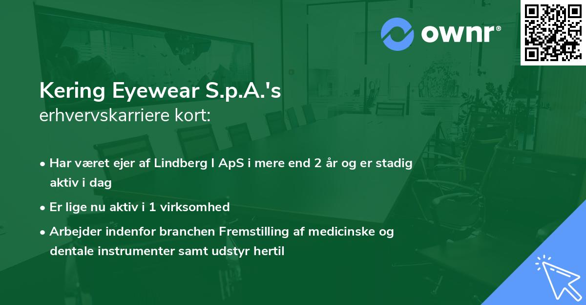 Kering Eyewear S.p.A.'s erhvervskarriere kort