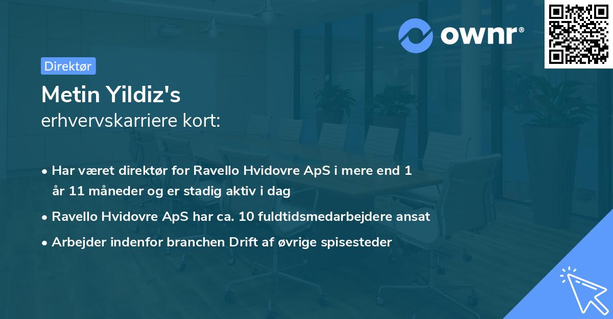 Metin Yildiz's erhvervskarriere kort