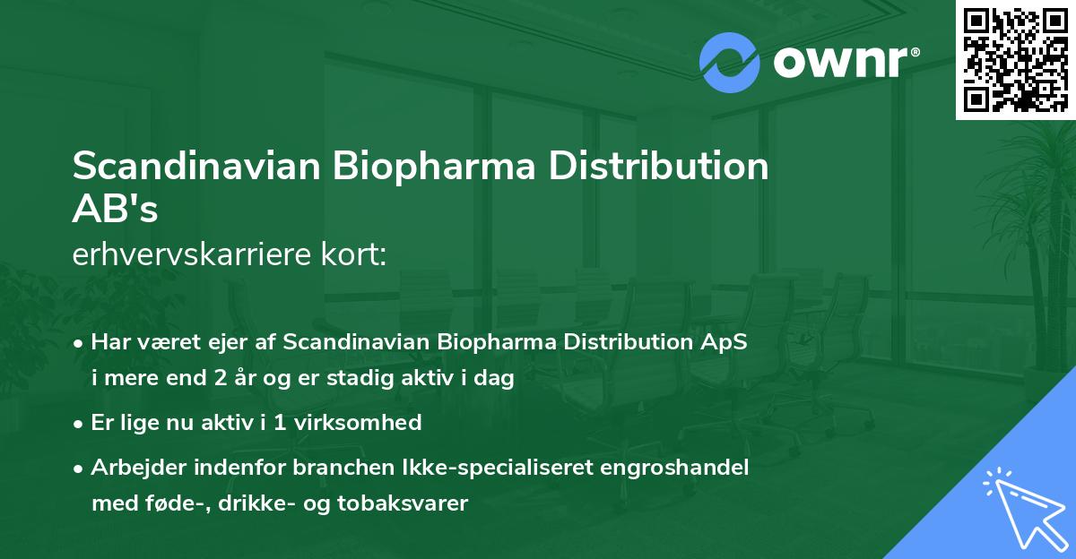 Scandinavian Biopharma Distribution AB's erhvervskarriere kort