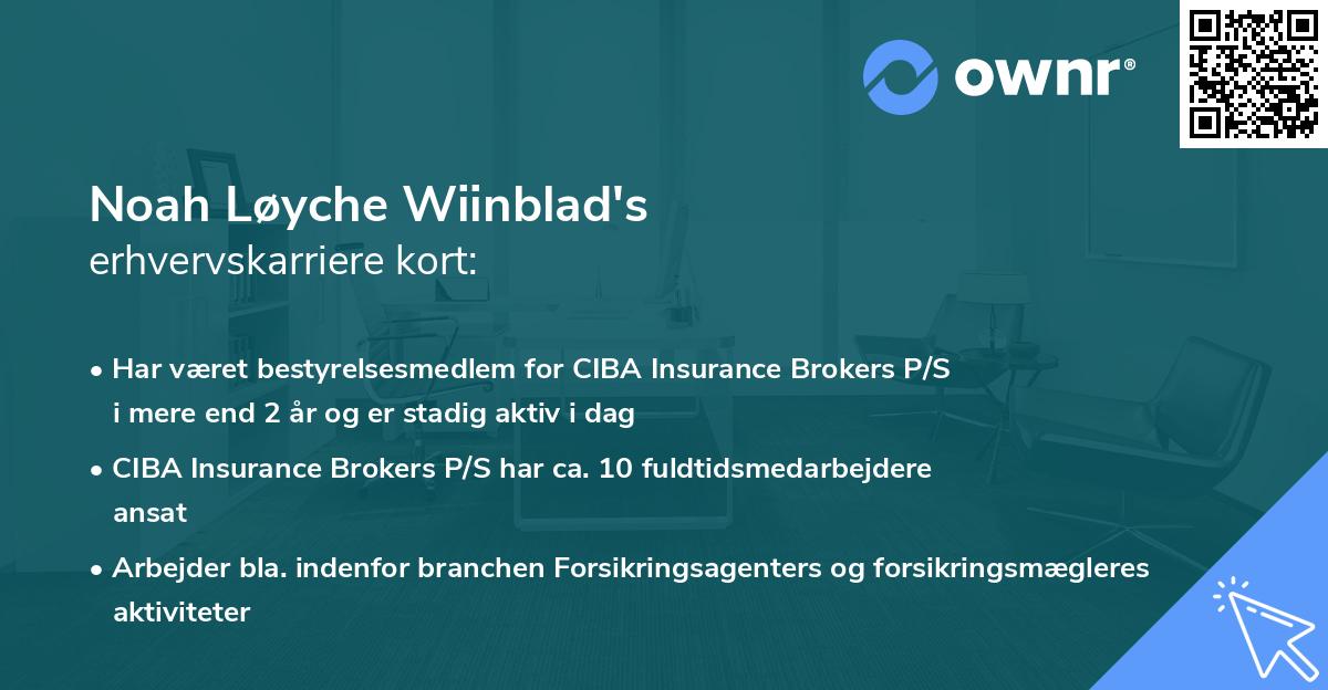 Noah Løyche Wiinblad's erhvervskarriere kort