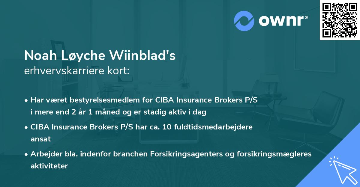 Noah Løyche Wiinblad's erhvervskarriere kort