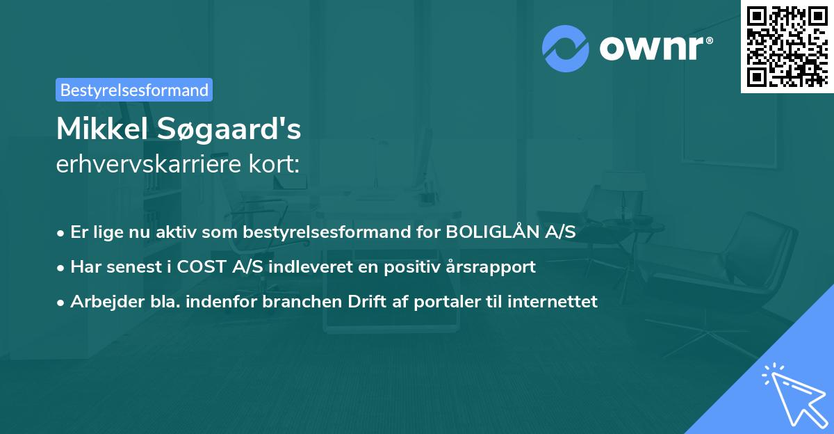 Mikkel Søgaard's erhvervskarriere kort