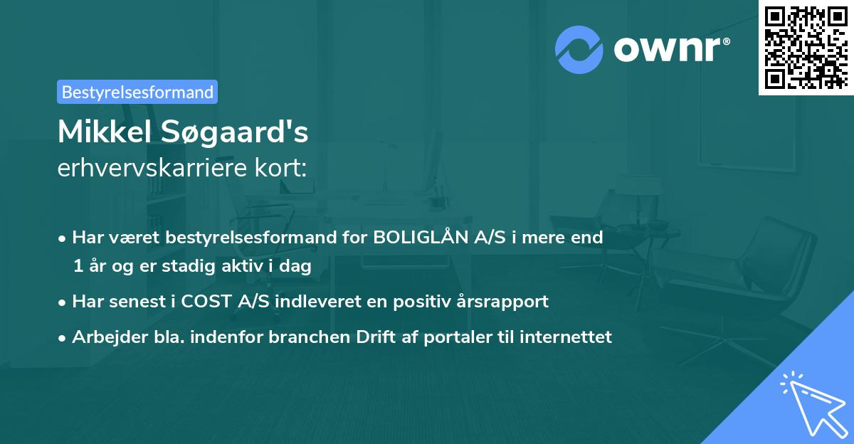 Mikkel Søgaard's erhvervskarriere kort