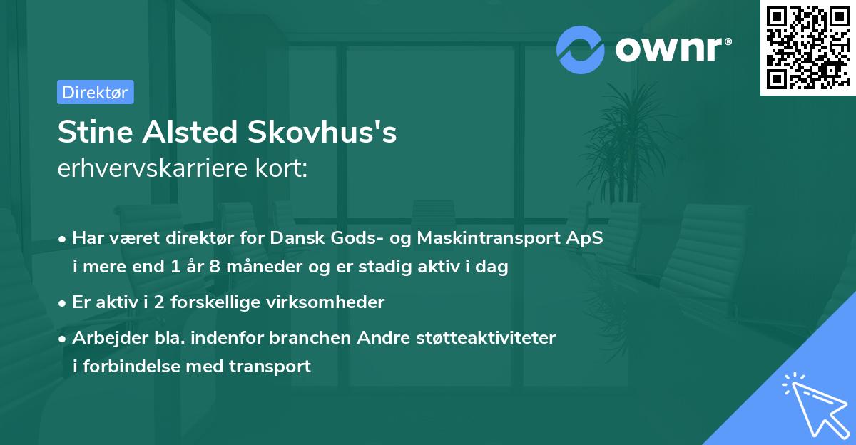 Stine Alsted Skovhus's erhvervskarriere kort