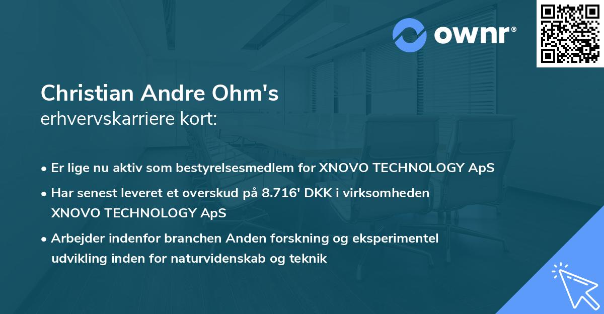 Christian Andre Ohm's erhvervskarriere kort