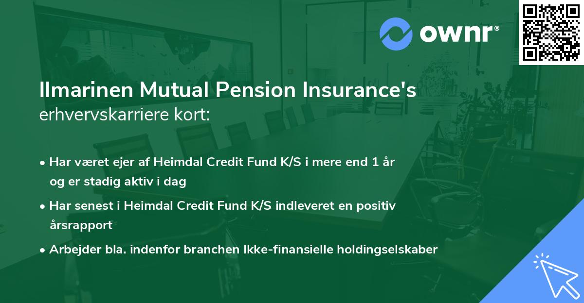 Ilmarinen Mutual Pension Insurance's erhvervskarriere kort