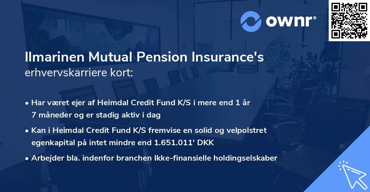 Ilmarinen Mutual Pension Insurance's erhvervskarriere kort