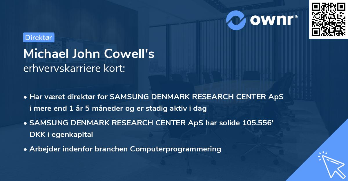 Michael John Cowell's erhvervskarriere kort