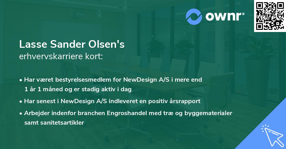 Lasse Sander Olsen's erhvervskarriere kort