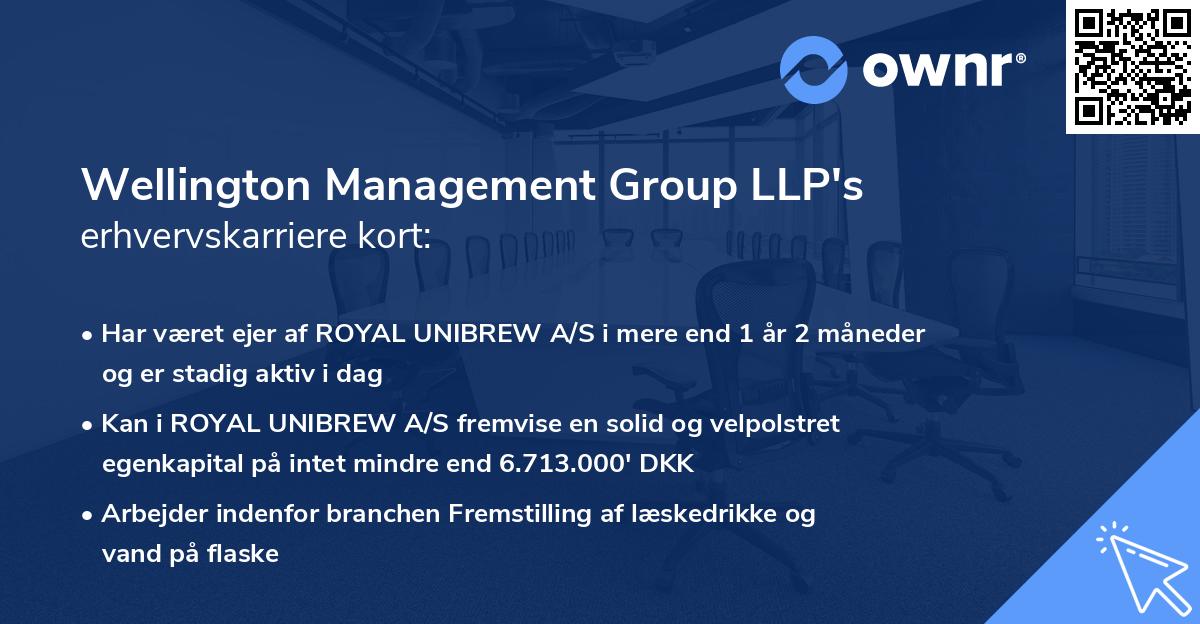 Wellington Management Group LLP's erhvervskarriere kort