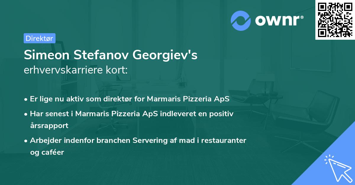 Simeon Stefanov Georgiev's erhvervskarriere kort