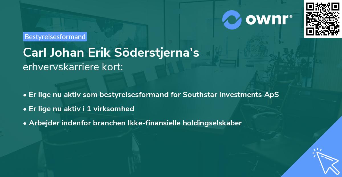 Carl Johan Erik Söderstjerna's erhvervskarriere kort