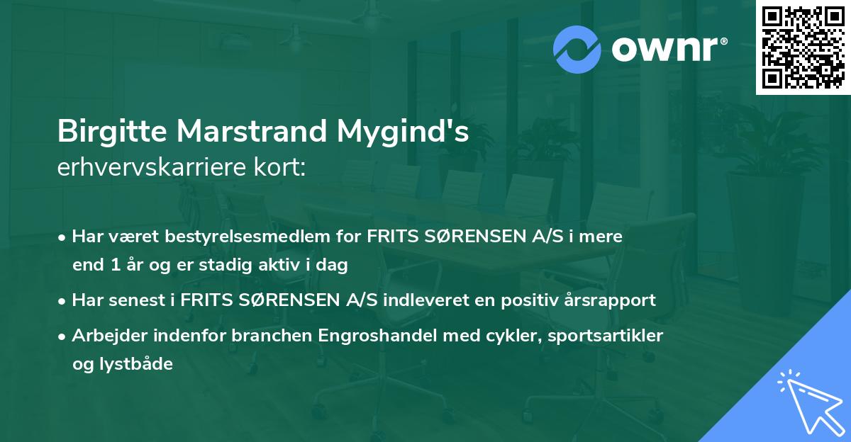 Birgitte Marstrand Mygind's erhvervskarriere kort