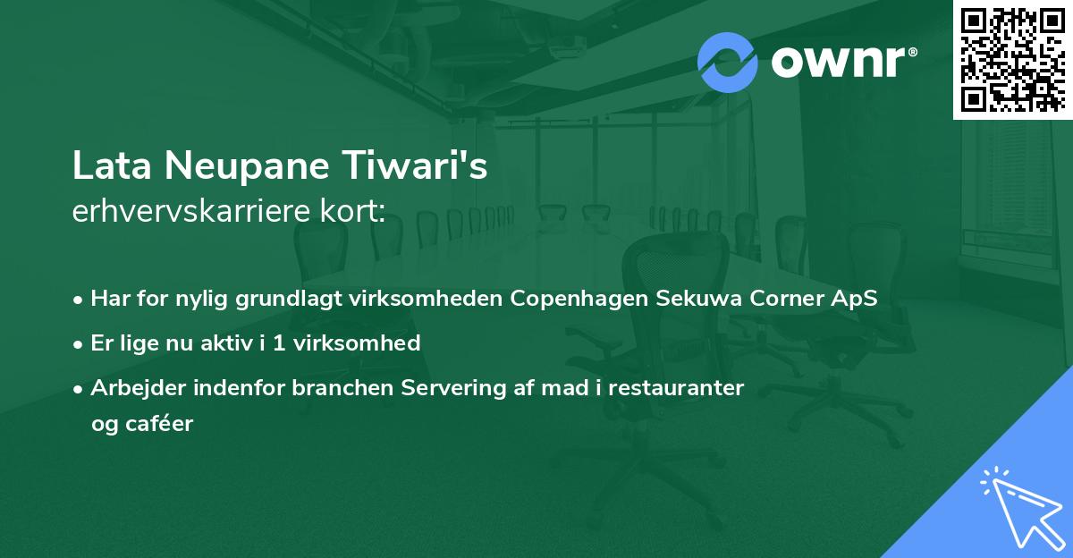 Lata Neupane Tiwari's erhvervskarriere kort