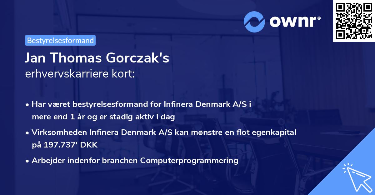 Jan Thomas Gorczak's erhvervskarriere kort