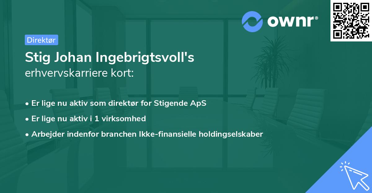 Stig Johan Ingebrigtsvoll's erhvervskarriere kort