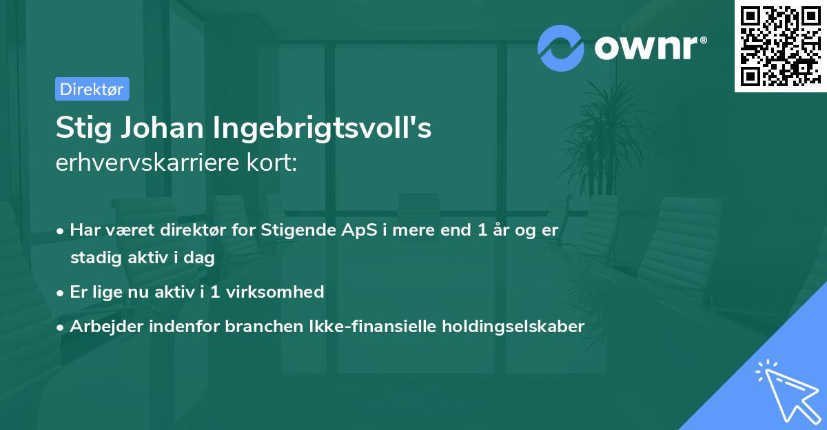 Stig Johan Ingebrigtsvoll's erhvervskarriere kort