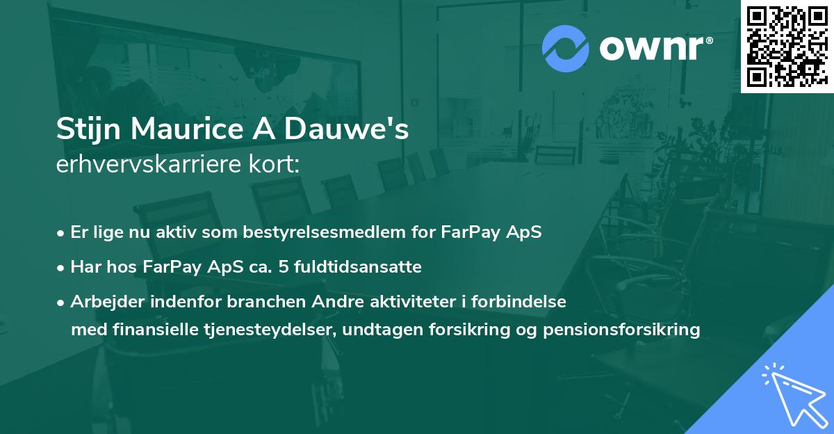 Stijn Maurice A Dauwe's erhvervskarriere kort