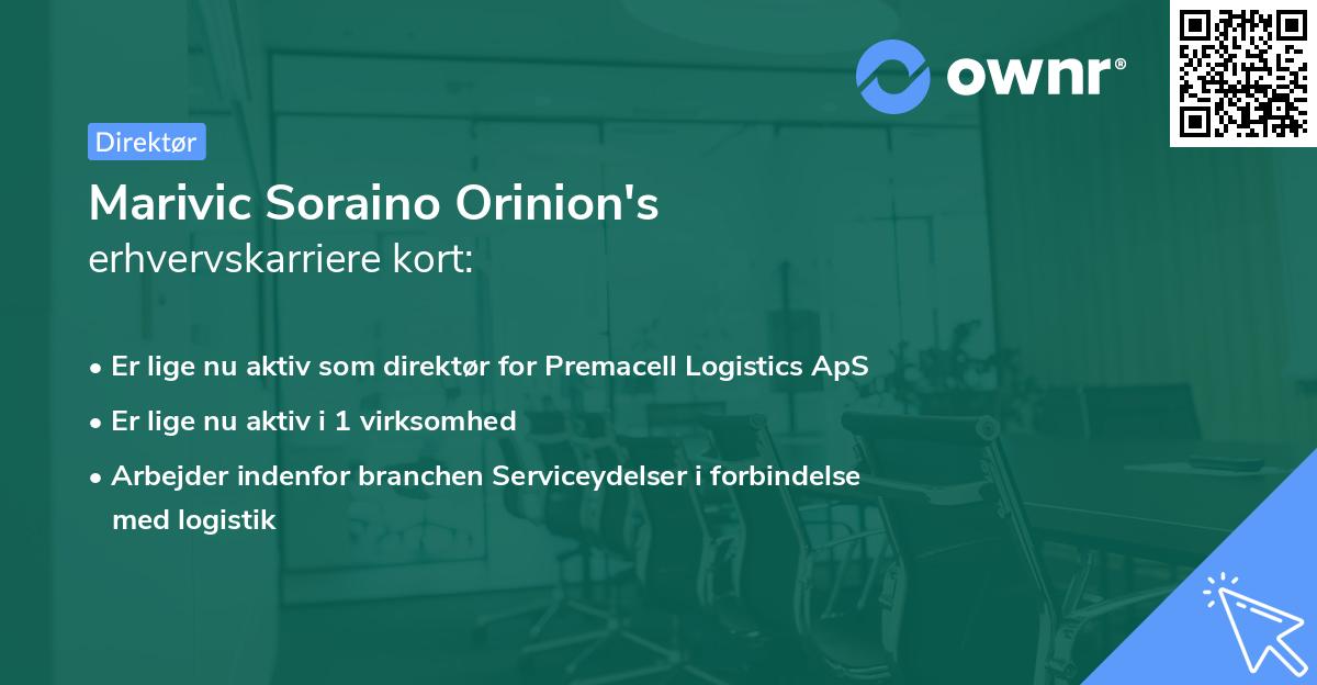 Marivic Soraino Orinion's erhvervskarriere kort