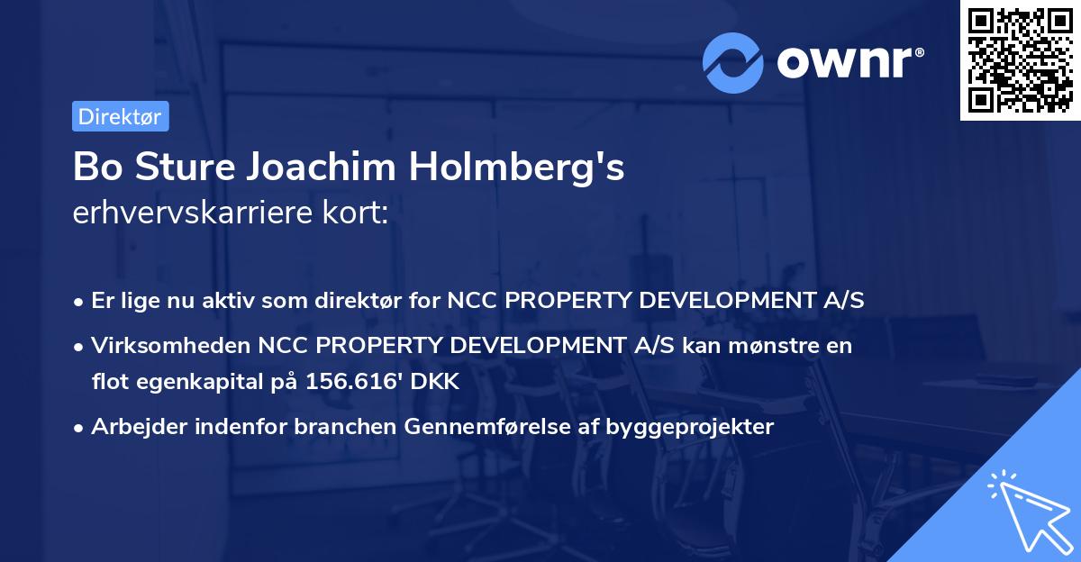 Bo Sture Joachim Holmberg's erhvervskarriere kort