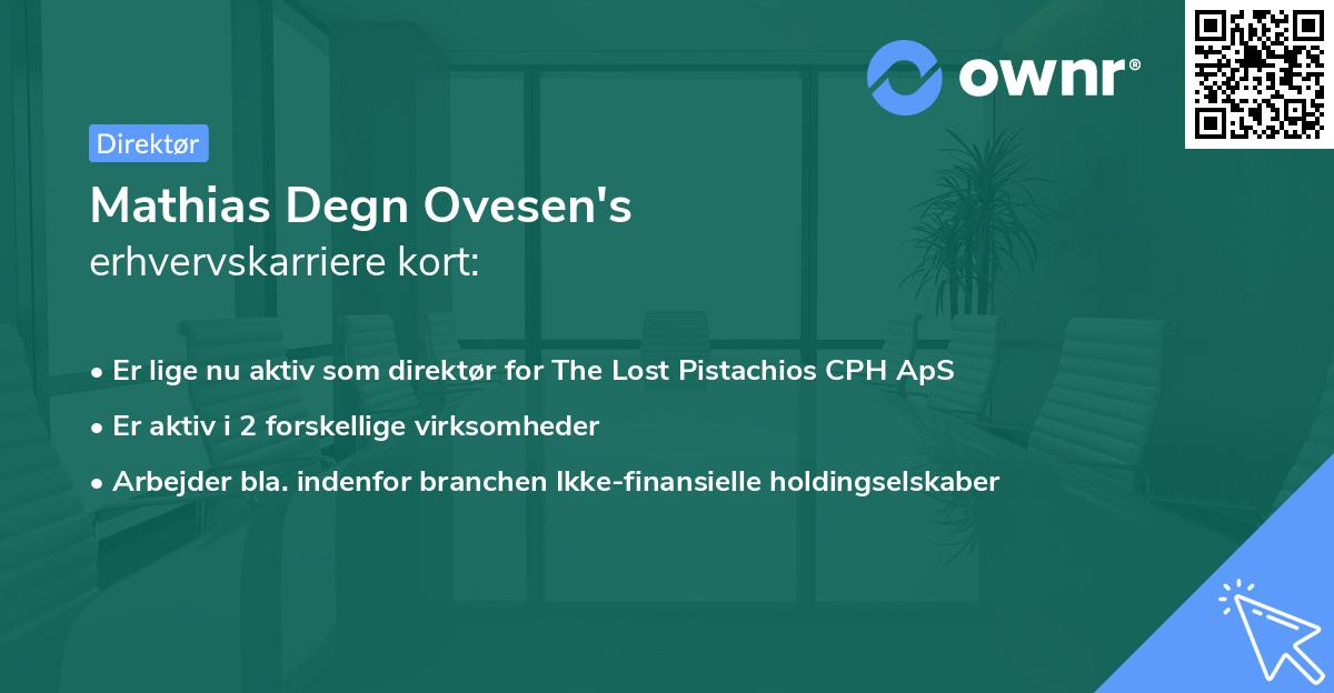 Mathias Degn Ovesen's erhvervskarriere kort