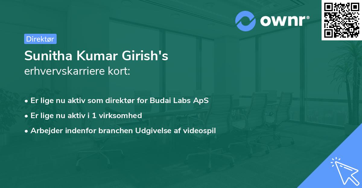 Sunitha Kumar Girish's erhvervskarriere kort
