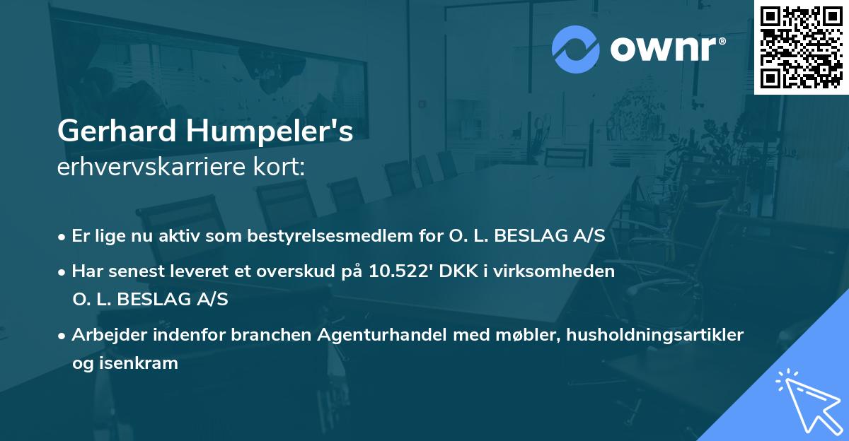 Gerhard Humpeler's erhvervskarriere kort