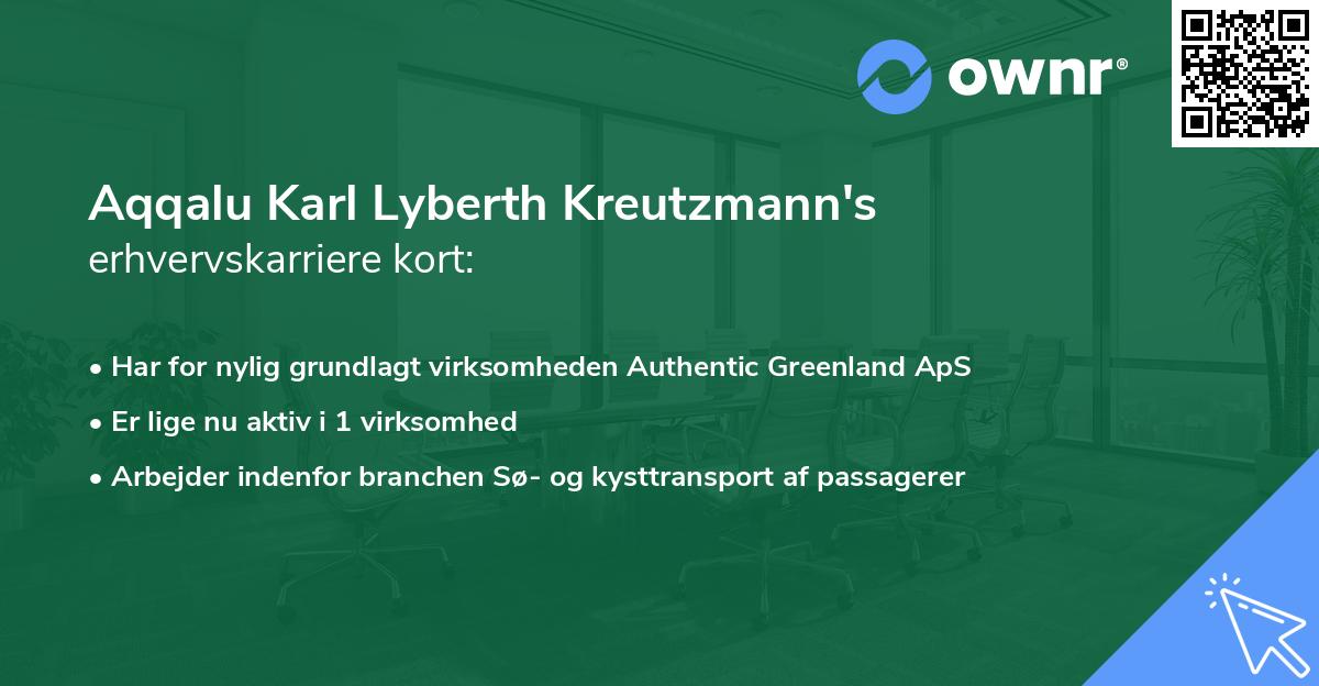 Aqqalu Karl Lyberth Kreutzmann's erhvervskarriere kort