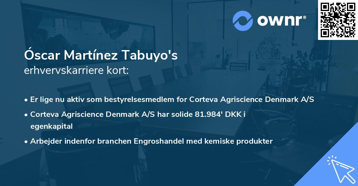 Óscar Martínez Tabuyo's erhvervskarriere kort