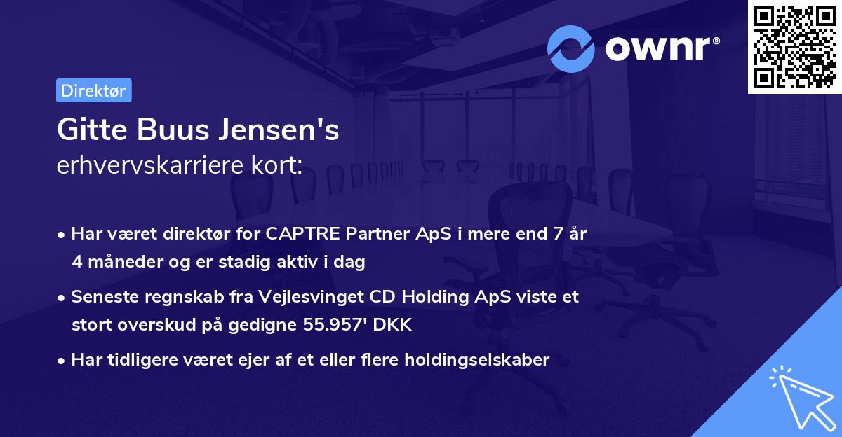 Gitte Buus Jensen's erhvervskarriere kort
