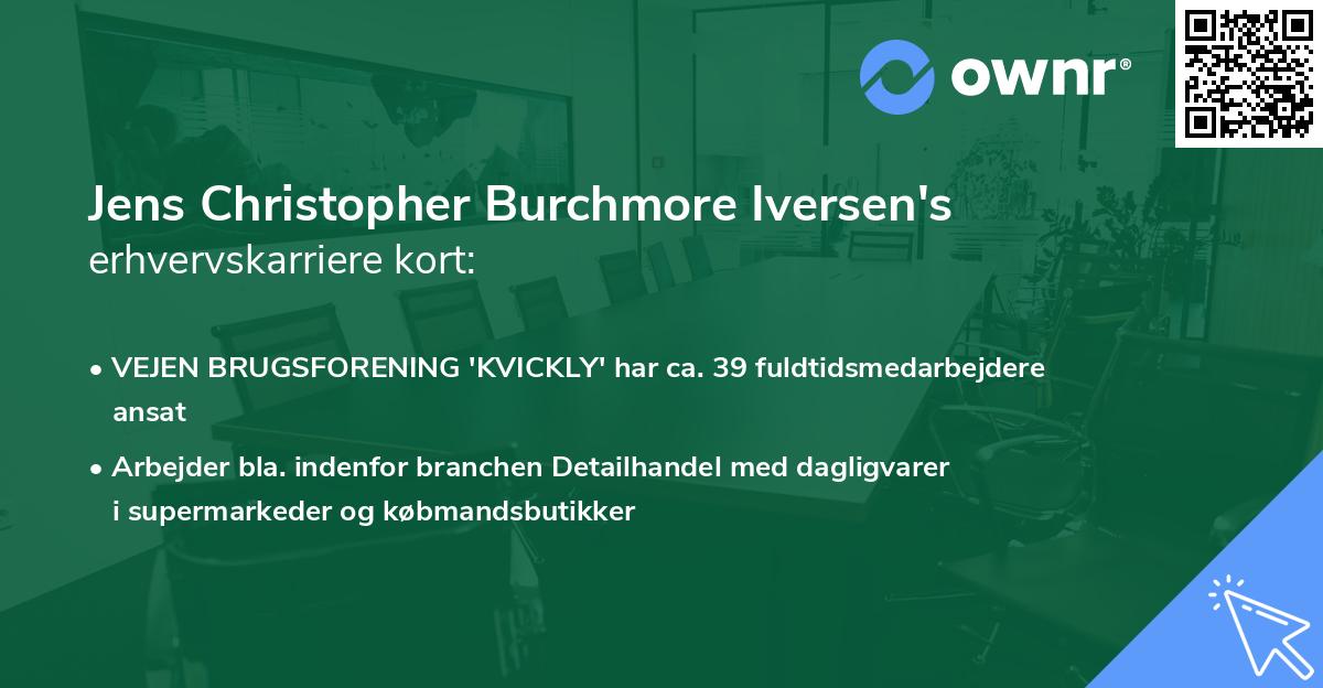 Jens Christopher Burchmore Iversen's erhvervskarriere kort