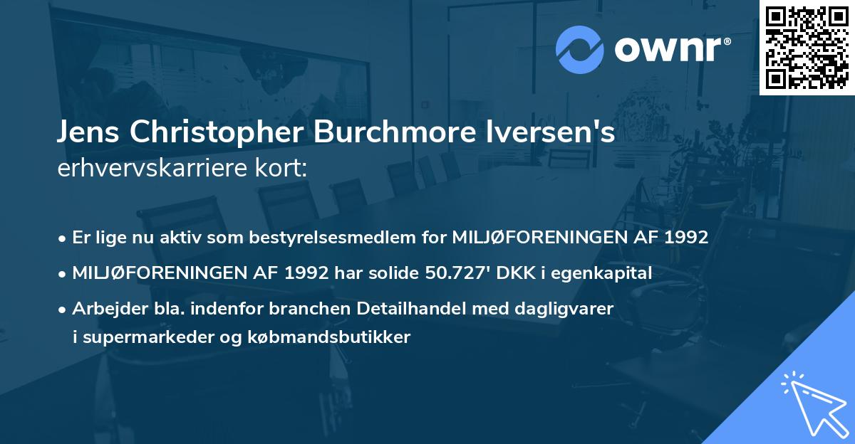 Jens Christopher Burchmore Iversen's erhvervskarriere kort